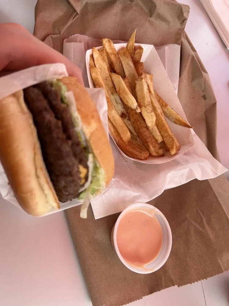 Double Cheeseburger with Homemade Fries